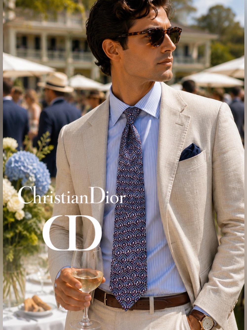 CHRISTIAN DIOR Handsome Men’s Silk Tie